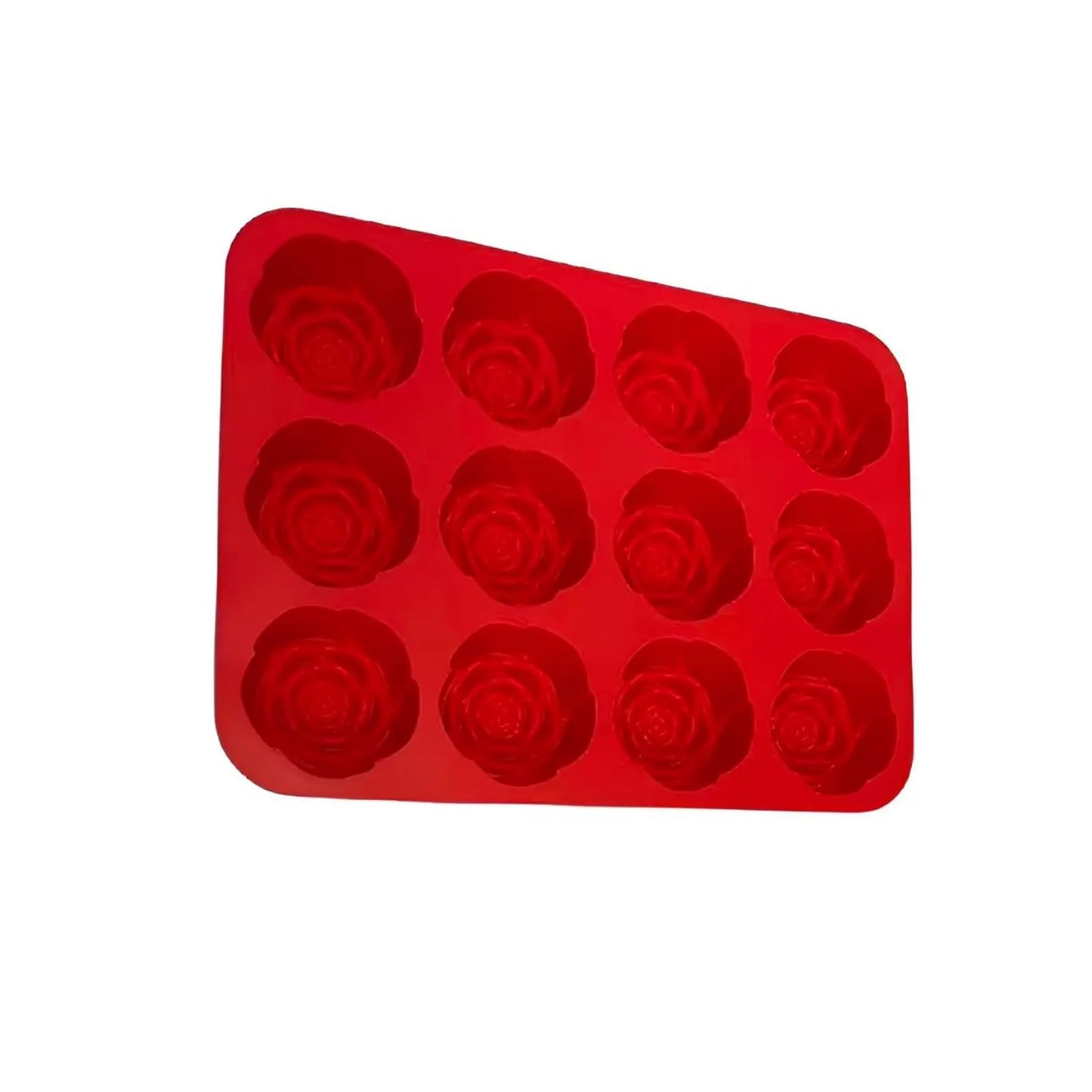 Wegiwuca 12 Cavity Rose Silicone Molds Set Oven Bake Flower Pan for Professional Bakers and Creative Cooking Enthusiasts Nonstick Baking Molds
