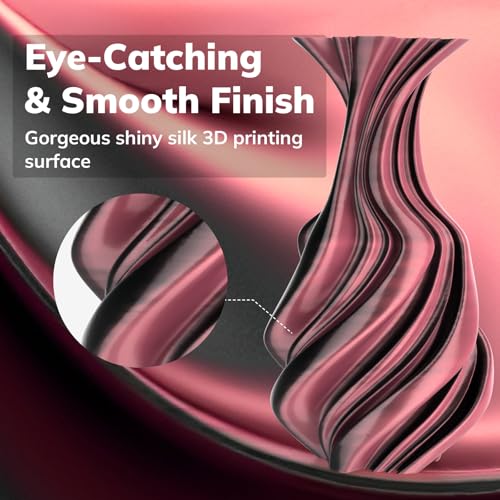 Image of AMOLEN Silk PLA 3D Printer Filament, Dual Color Pink Black PLA 1.75mm, Shiny Color Change Filament 3D Printing PLA Filament for Most FDM 3D Printer, 1kg Spool(2.2lbs)