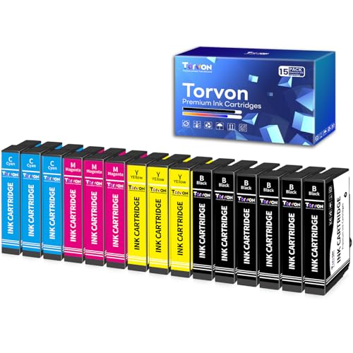Torvon Ink Cartridges Multipack Replacement for Epson 603 603XL Ink Cartridges Compatible with Expression Home XP-3100 XP-2100 XP-4100 XP-2105 XP-3105 WF-2810 WF-2830 WF-2835 WF-2850(15-Pack)