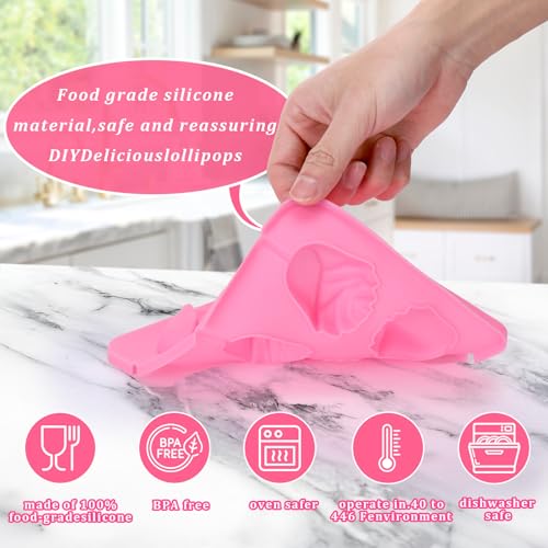 Mity rain 3D Rose Cake Pop Mold - 2-Pack Silicone Flower Chocolate Candy Lollipop Molds with 300pcs Bags and Sticks- Non-Stick Sucker Mold for DIY Gifts, Mother's Day, Birthdays, Baking Supplies by Mity rain - Image 6