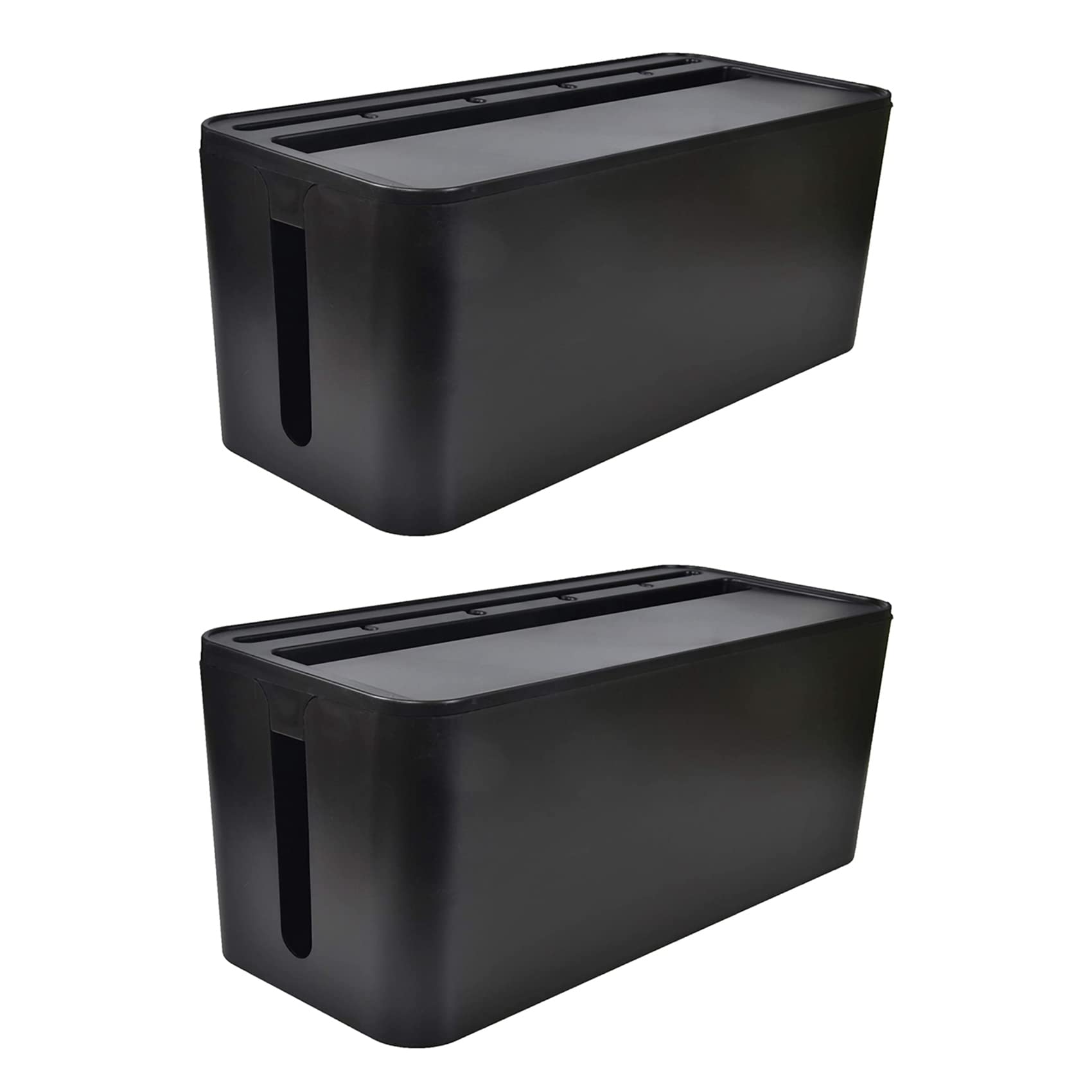Jnchdghwa 2X Cable Management Box for Desk Cable Management and Power Strip Box Solutions(Black)