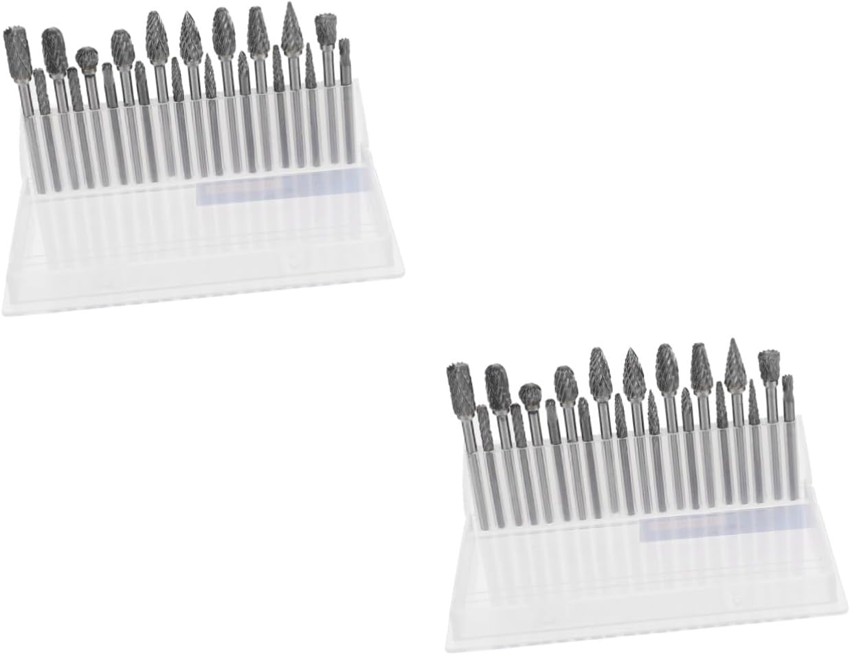 2sets Rotary File Bits Tungsten Carbide Carving Tool for Grinding Polishing Woodworking Rotary Tool Accessories Case