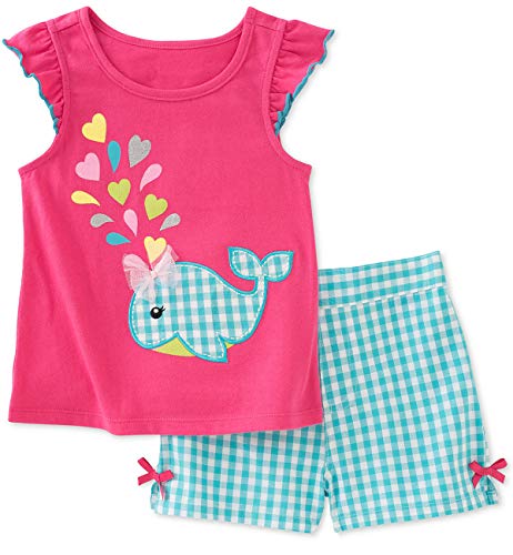 Toddler Girls Summer Clothes Outfit,Whale Top And Shorts Clothing Set Raspberry 3T #TOP13