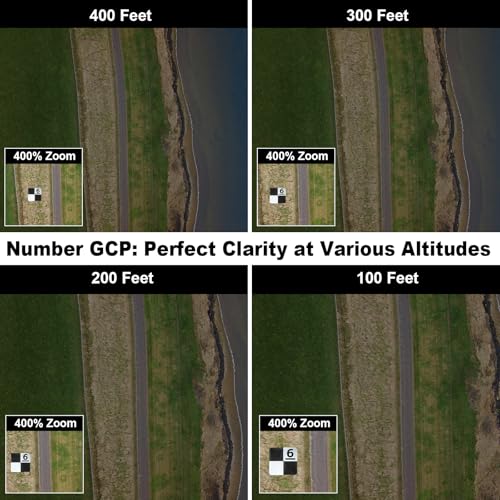Image of Drone Survey Ground Control Point GCP, UAV Aerial Survey Mapping Target Numbered 0-9, GCP UAV Marker with Center Eyelet and Corner Anchor Points, Compatible with Surveying Equipment, 10 PCS (24 inchx24 inch)