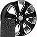OE Wheels CV93B 22 Inch Rims and Tires Fit Silverado 1500 Style 6x139.7 22x9 Gloss Black with Chrome Insert - Hollander 5660 - TerraMax RT 285/45-22 (Set of 4)