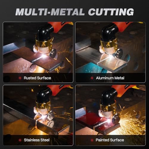 Image of ARCCAPTAIN 65Amp Plasma Cutter, Pilot Arc Plasma Cutting Machine, Cuts 1-1 /8 inch Max, Built-in air filter, Upgraded Large LED Display, 110V /220V, Supports Rust Removal & Expanded Metal, 2T /4T, PA /PT