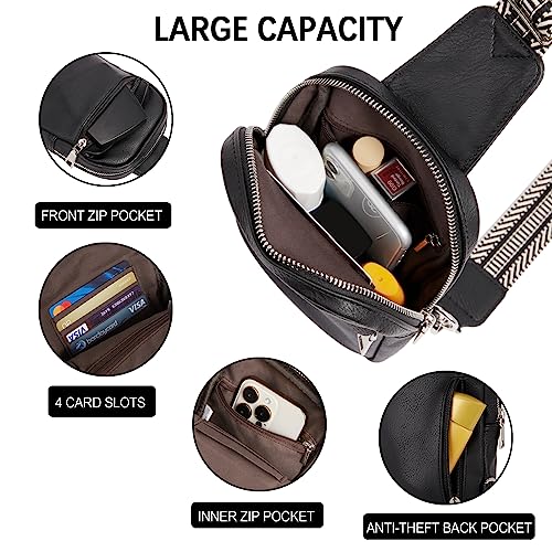 Image of CLUCI Small Sling Bag for Women Vegan Leather Crossbody Chest Bags Trendy, Women's Fanny Pack