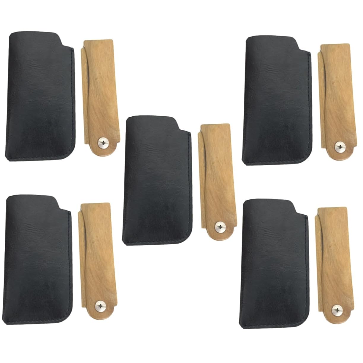 5sätze Holz-haarbürste Mit Etui Tragbarer Faltbarer Kamm Für Bart Und Haargestaltung Ergonomisches Design Für Reisen Und Täglichen Gebrauch
