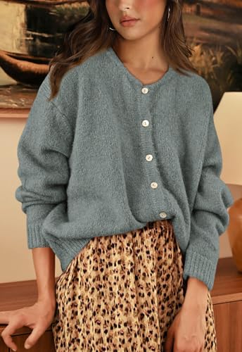 Image of PRETTYGARDEN Long Sleeve Crewneck Button Down Womens Sweaters Fall Open Front Chunky Cardigan Sweaters for Women 2026