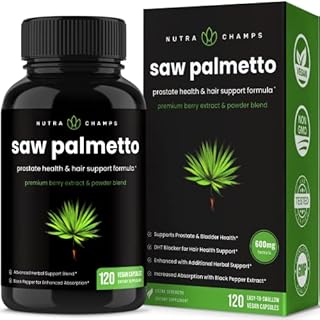 Saw Palmetto Supplement for Prostate Health [Extra Strength] 600mg Complex with Extract, Berry Powder & Herbs - Supports Healthy Urination Frequency, DHT Blocker & Hair Loss Prevention - 120 Capsules