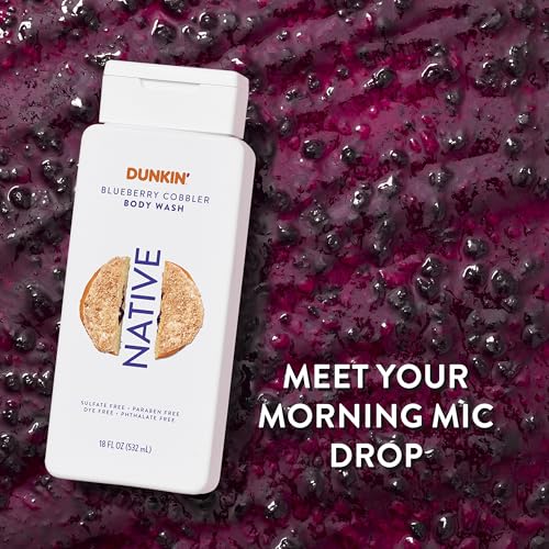 Native Clean Body Wash for Women & Men, Blueberry Cobbler Scent, 18 fl oz | Gentle & pH Balanced for Sensitive Skin | 24HR Freshness | Free of Sulfates, Parabens, Phthalates | Dunkin Limited Edition - image 2