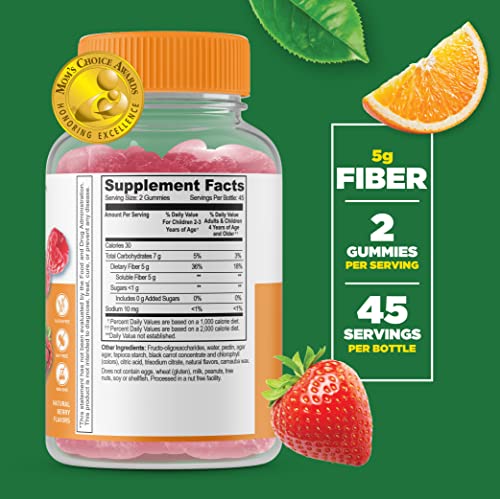 Lifeable Prebiotic Fiber Supplement Gummies For Kids - 5G - Great Tasting Natural Flavored Gummy - Gluten Free, Vegetarian, Gmo Free Chewable - For Children, Teen, Toddler - 90 Gummies - 45 Doses #TOP1