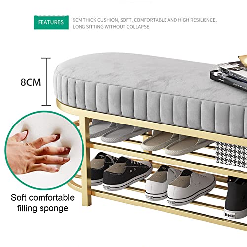 Taburete de terciopelo rosa elegante para el dormitorio y tocador 7
