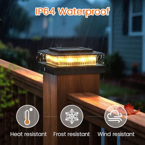 Luces solares RGB para postes de madera que decoran tu terraza con multicolor fluido 6
