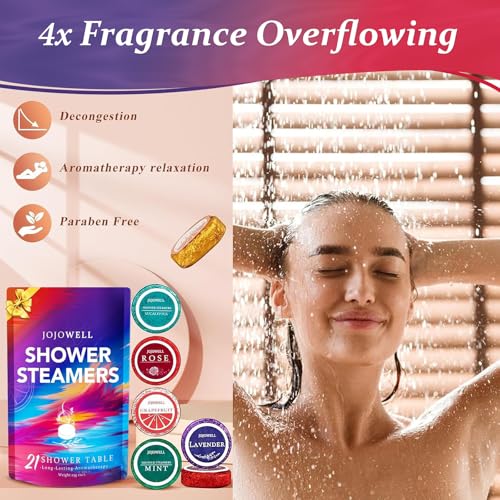 Shower-Steamers-Aromatherapy-21Pcs-Gifts-for-Women-Wife-Essential-Oil-Nasal-Relief-Self-Care-Spa-Birthday-Mothers-Day-Gifts-for-Mom-Easter-Basket Shower Steamers Aromatherapy 21Pcs Gifts for Women Wife Essential Oil Nasal Relief Self Care Spa Birthday Mothers Day Gifts for Mom Easter Basket