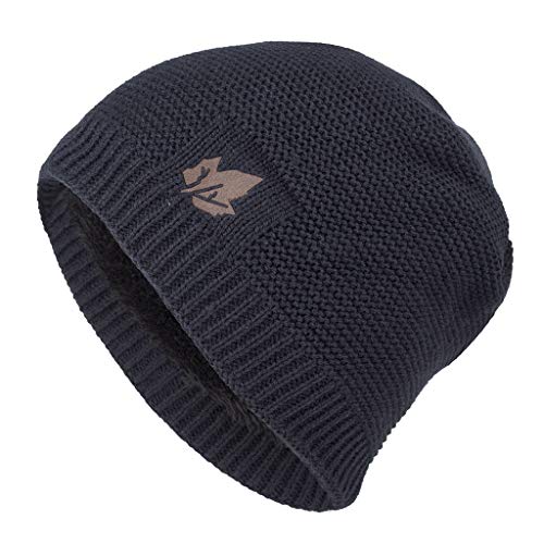 Image of BCDlily Fleece Lined Knit Beanie Hat Winter Hats for Women Men Warm Knit Ski Cap