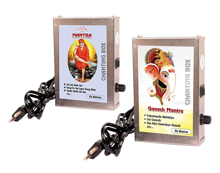 Combo of Shri Ganesh 6-in-1 & Sai Baba 6-in-1 Mantra Chanting Box (Metal)-image-5