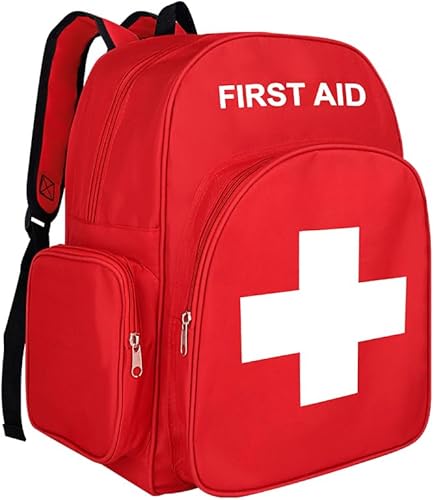 Jipemtra Bolsa de emergencia roja Mochila de primeros auxilios vacía bolsa de primeros auxilios médica tratamiento de primeros auxilios bolsas de