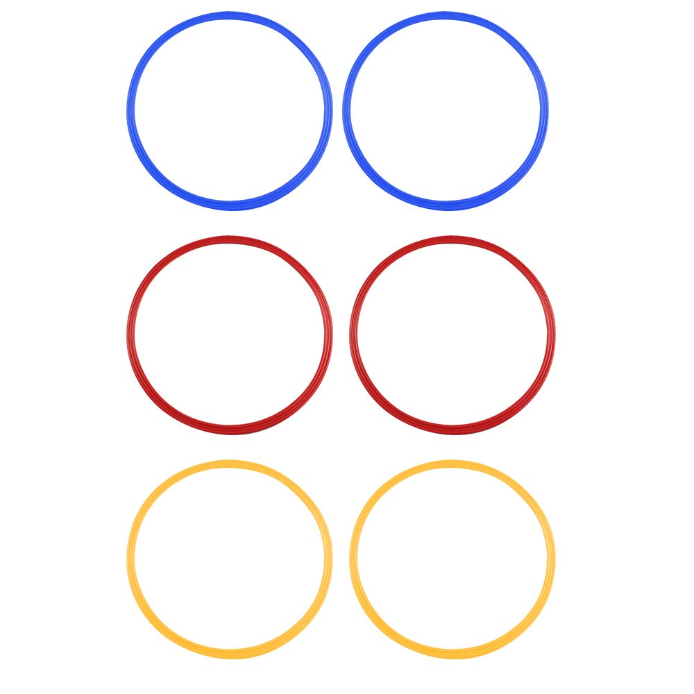 Jenngaoo Anelli da Allenamento per Calcio, 6 Pezzi Multicolor Sport Training Speed ​​Ring Football per velocità di Controllo Agility Training Skills - 16 Pollici di Diametro