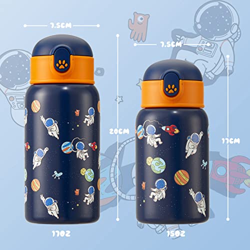 Coktik 17 Oz Kids Water Bottle With Straw, Double Walled 18/10 Stainless Steel Insulated Water Bottle, Keeps Cold And Hot,Bpa Free And Leakproof #TOP4