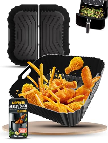 3 Stück Silikonform Heißluftfritteuse Für Ninja Air Frye PRO 4.7L/Max 6.2L/Cosori 5.5L/6L/Philips 6.2L, Air Fryer Siliko...