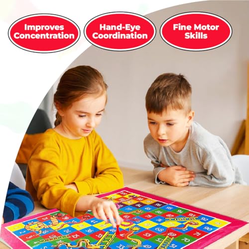Image of Mommers Ludo with Ladders and Snakes for Kids Friends and Family (Strategy Toy for Kid Girls, Boys) Learning Fun