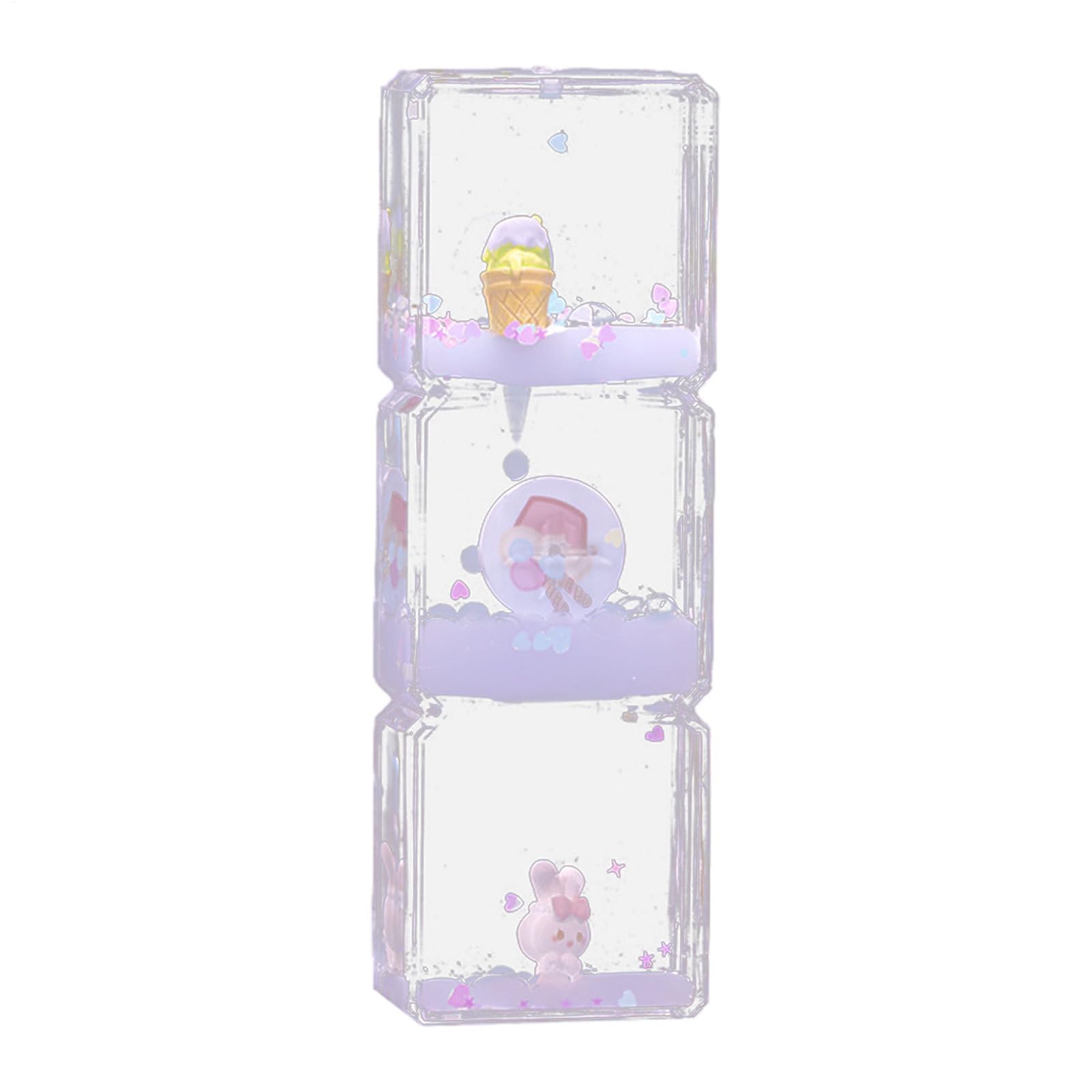 Liquid, Sensory & Educational, 14.9x5x2.4cm, Mini Cartoon Liquid Motion Bubble Timer, Transparent Acrylic Timer, Easy Application, For Playful Learning, Sensory Exploration