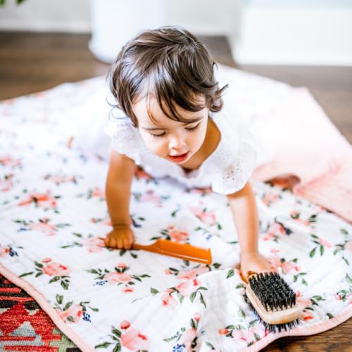 Image of Little Unicorn Muslin Quilt Blanket | 100% Cotton Soft Multi-Layered Muslin Fabric | Toddler & Baby Blanket | 47 inchx47 inch | for Nursery, Crib, Shower Gifts (Watercolor Roses 2)