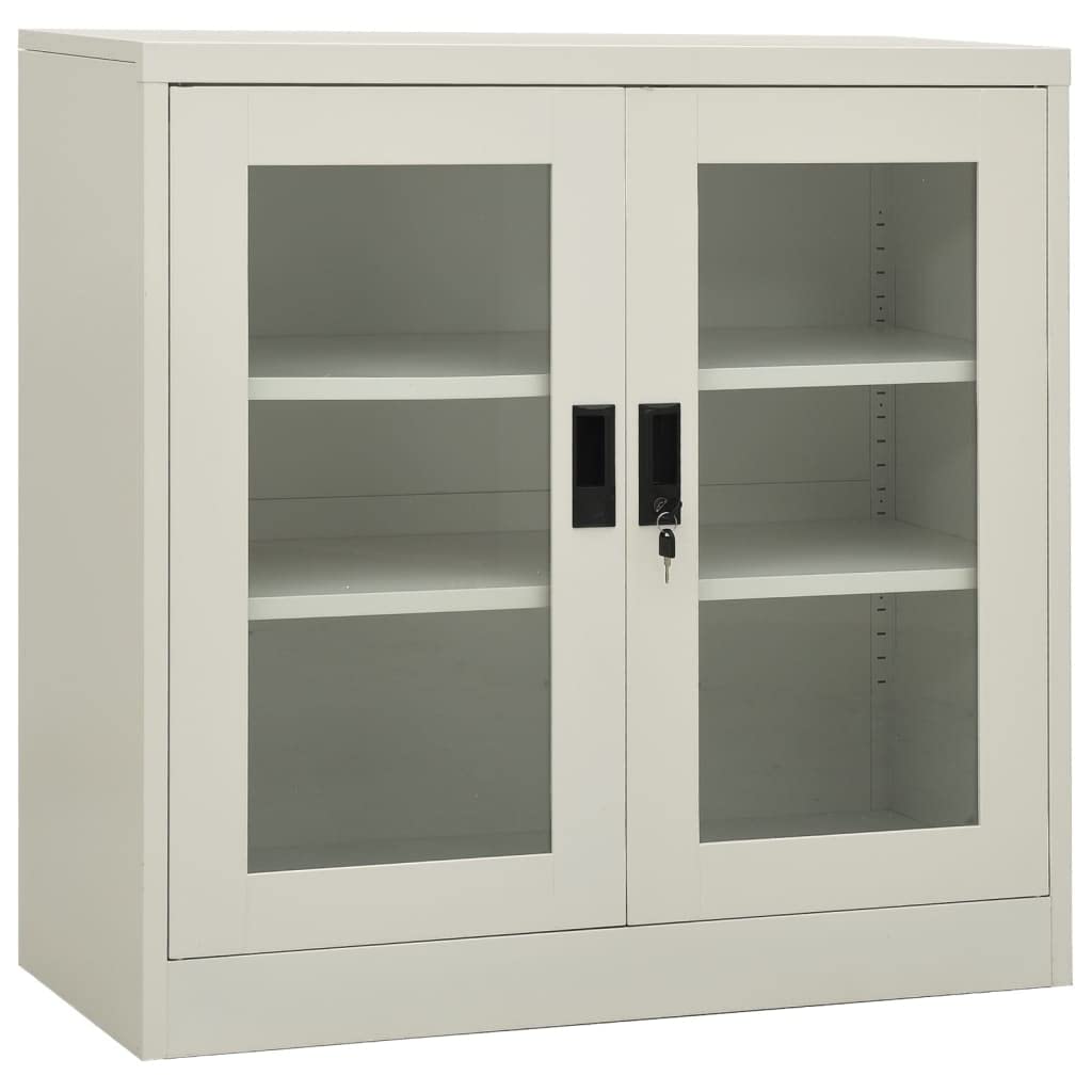 Büro Aktenschrank zur sicheren Dokumentenaufbewahrung aus Stahl mit gehärtetem Glas Türen für die übersichtliche Büroorganisation