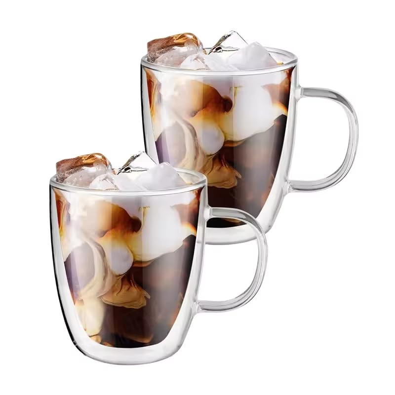 Set de 2 Mugs de Vidrio Borosilicato 360 ml Doble Pared miniatura 4