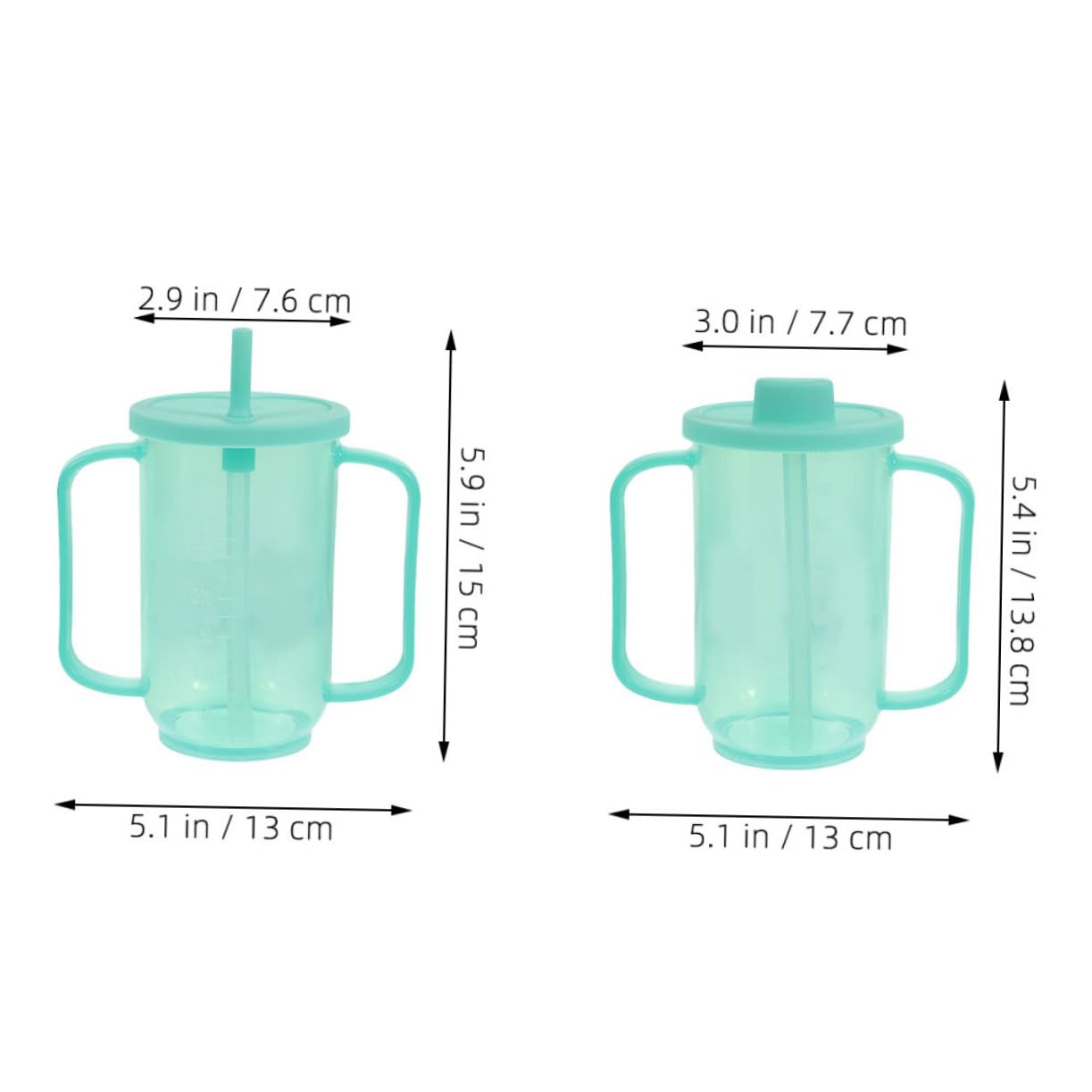HOUDERCO 2Pcs Sippy Cups for Elderly Care Ergonomic Liquid Feeding Cups for Bedridden Patients Safe Drinking for Adults Reusable Convalescent Feeding Tools