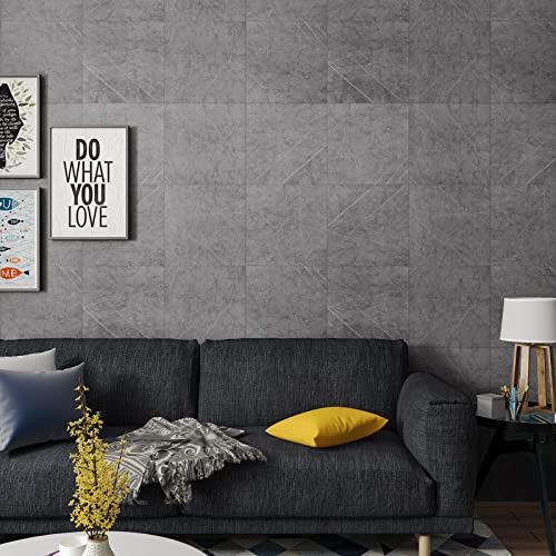 Chichome Gray Peel And Stick Floor Tile Matte Marble Vinyl Flooring Waterproof Self Adhesive Wall Tiles For Interior Wall Décor 12'' X12'' Removable Flooring Tiles For Bathroom Kitchen Floor 6Pcs #TOP6