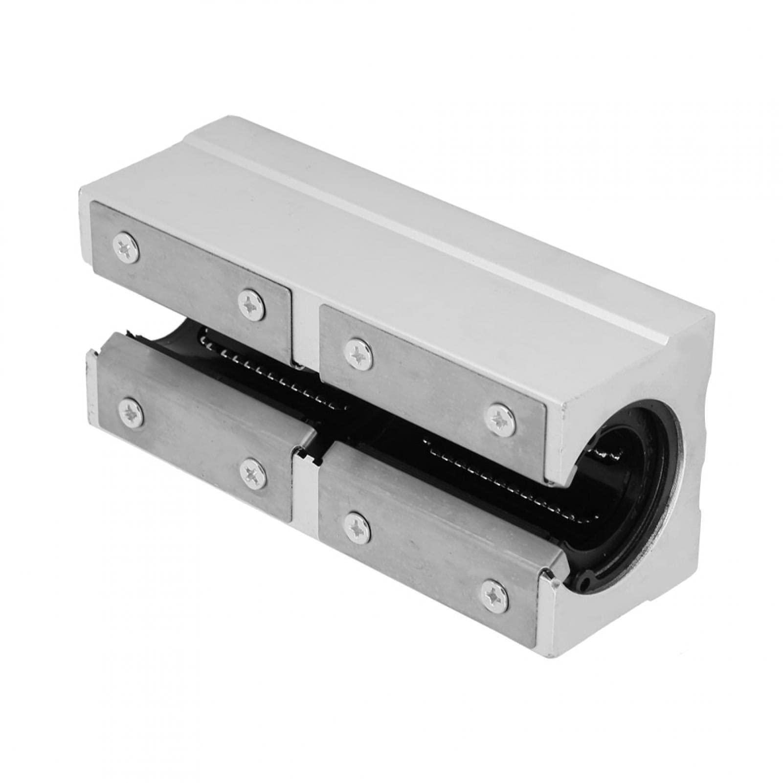 Oreiller de mouvement de roulement linéaire SBR25LUU 25mm, bloc de glissière de roulement linéaire ouvert, bloc de glissière de roulement de mouvement linéaire de type ouvert en aluminium pour l'assem