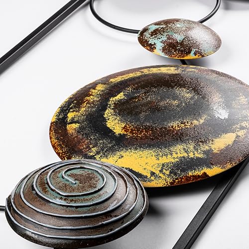 Accessoires muraux décoratifs peints à la main métal déco maison art 32x92cm - 6