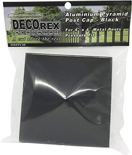 4" x 4" Aluminium Pyramid Post Cap for Metal Posts - Pressure Fit - Black (12 Pack) - Thumbnail 7