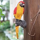 Handsider Garden Statue Tree Hugger Parrots Figurine Art Decoration for Yard Tree Ornaments, Handing