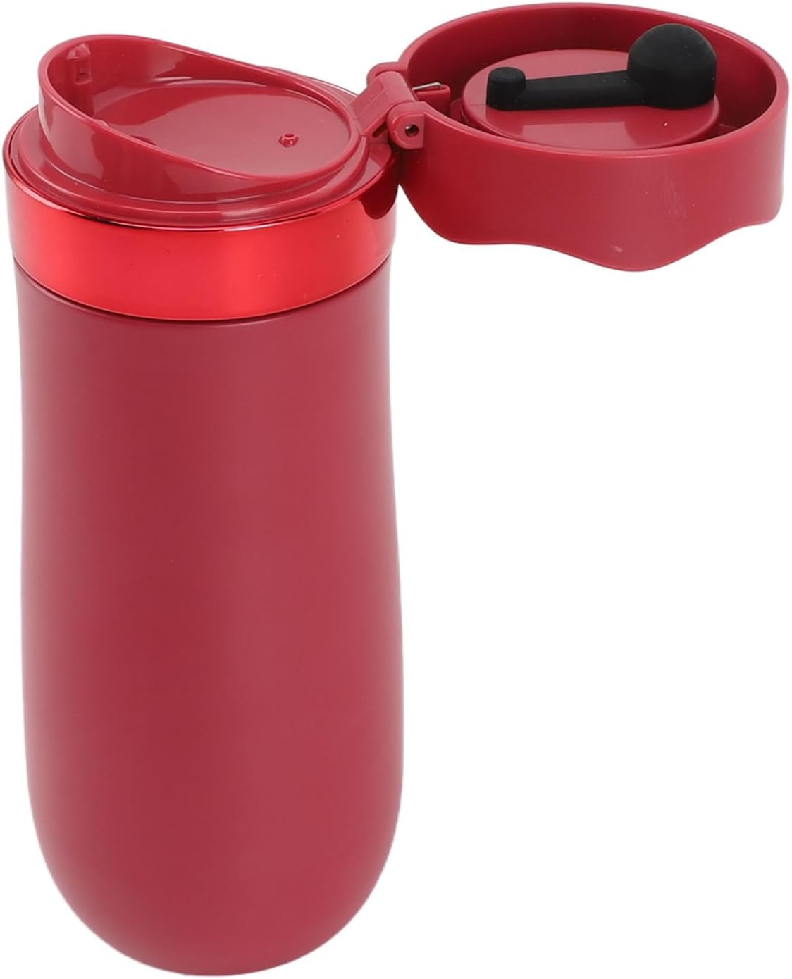 French Press Coffee Mug, Insulated 304 Stainless Steel Portable French Press Mug 320ml for Office (Red)