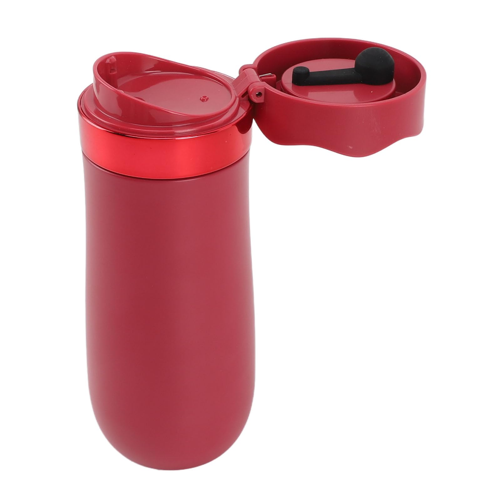 French Press Coffee Mug, Insulated 304 Stainless Steel Portable French Press Mug 320ml for Office (Red)