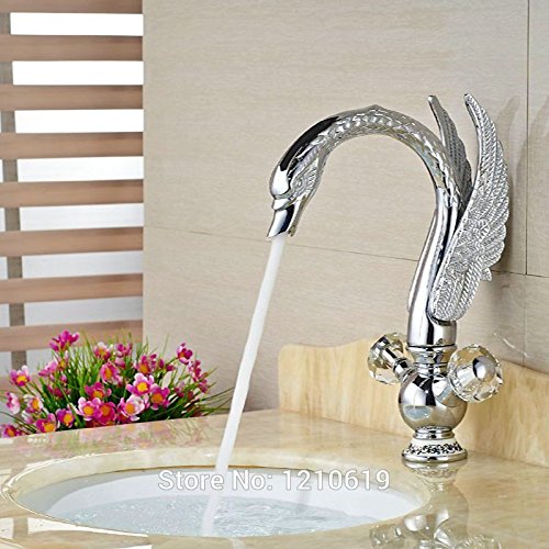Maifeini Faucet, Faucet, Faucet, Wash Your Face, Wash Your Hands, Upon Arrival At Neuschwanstein Style Luxury Bathroom Basin Series Heat Sink Faucet Dual Crystal Handle Bathroom Faucet Tap
