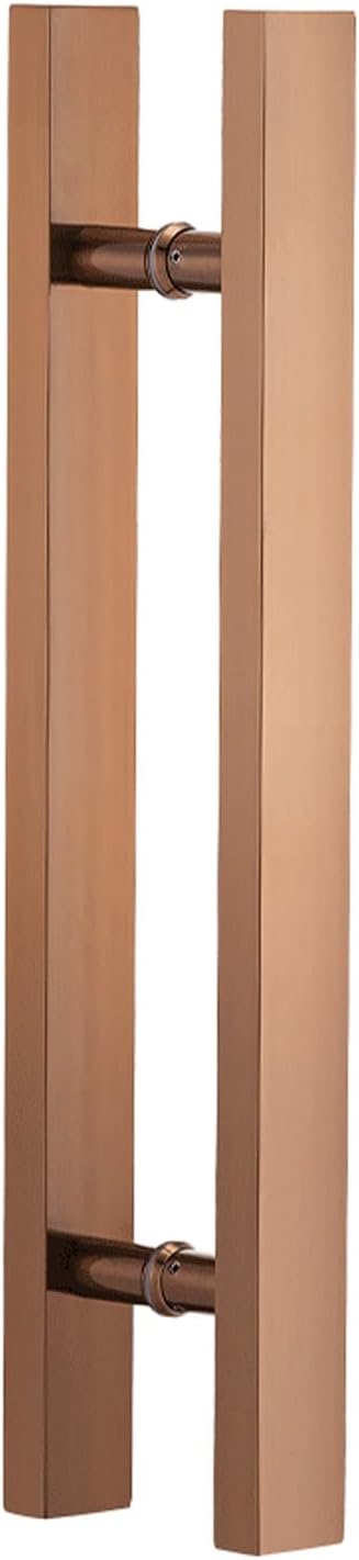 Sliding Glass Door Handles for Modern Doors,Square/Rectangle Modern Door Handle for Security Door Wooden Door,Push Door Handles with Mounting Screws (Color:Rose Gold,Size:80cm(31 1/2") *40cm