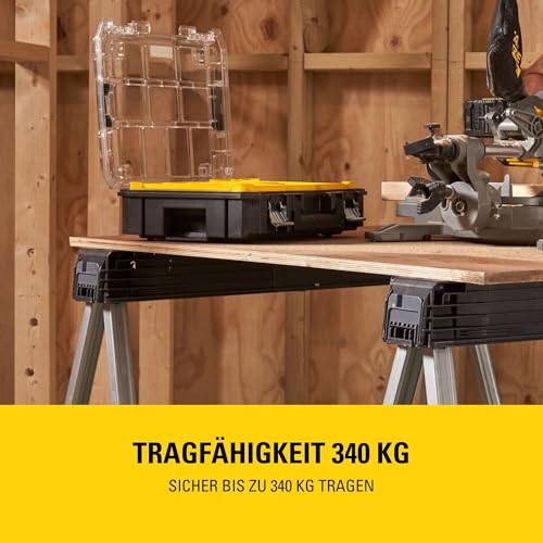 Stanley klappbares Unterstellbock Paar aus Metall 1-97-475 / Mit Kunststoffauflage & rutschfesten Gummifüßen / bis 340 kg Tragkraft / 101,7 x 12,5 x 75,8 cm - 3