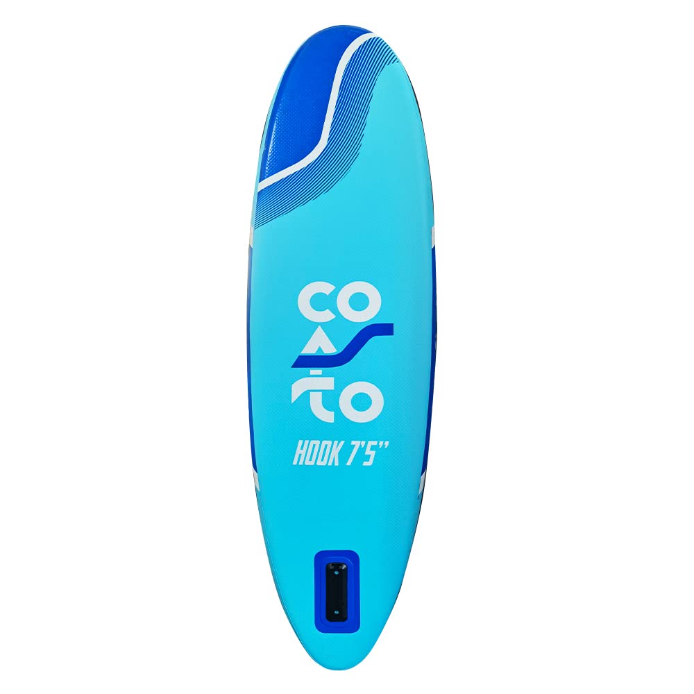 Coasto - Sup Stand Up Paddle Gonflable Hook 7'5 PB-CHOK75B pour Enfant - Planche Pneumatique Dropstitch Couche Fusionnée - Pack Pagaie, Leash, Pompe, Sac de Transport et Kit - 226 x 66 x 10 cm