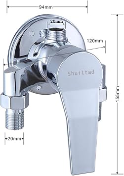 Wall Mounted Brass Exposed Shower Faucet with Control Valve Switch for Cold and Hot Water Bathroom Shower Faucet