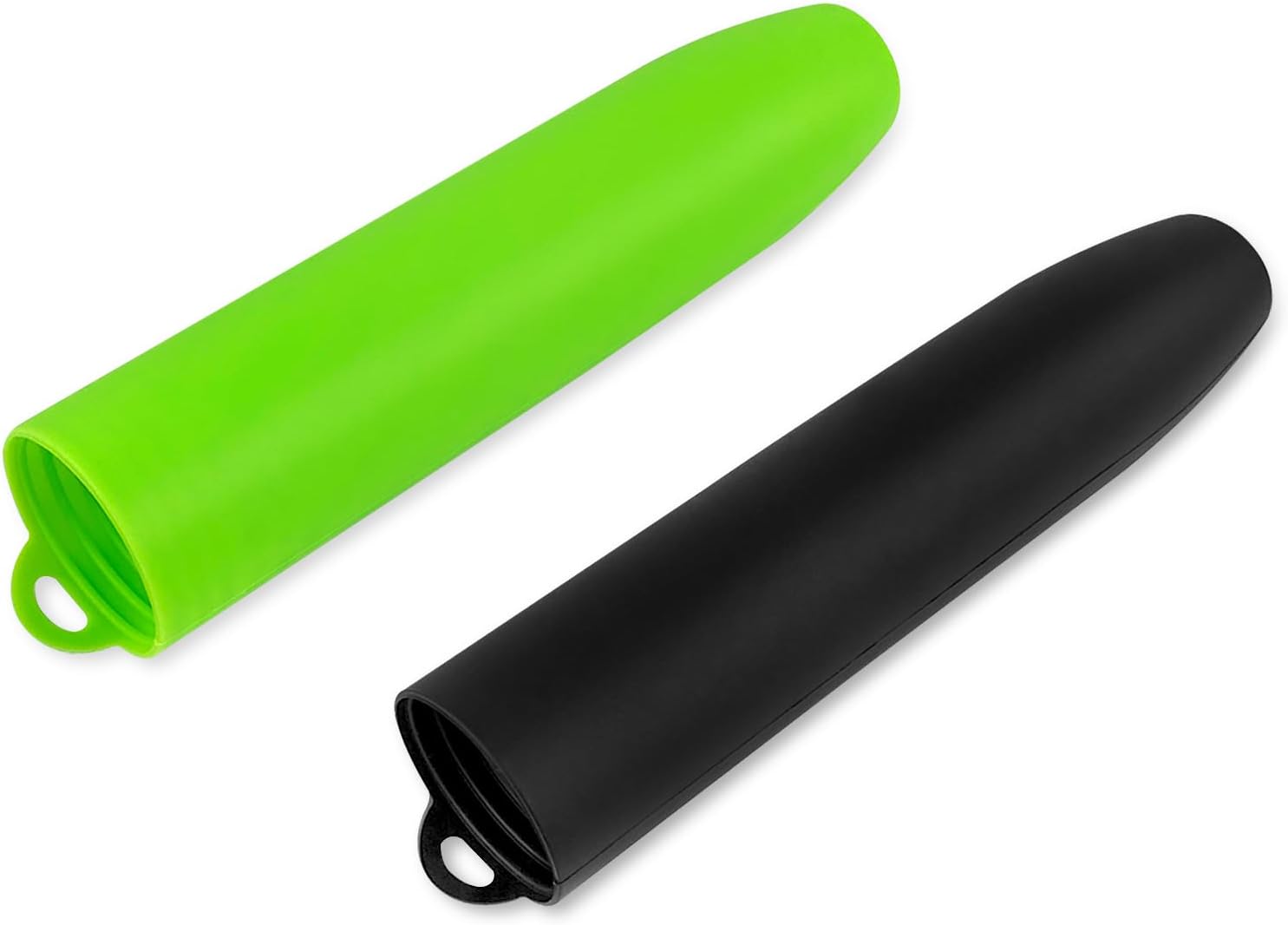 2 Pack Upgraded Closed-Bottom Silicone Garlic Roller, Mess-Free Garlic Peelers for Home Cooking, Keep Counter Clean, Black and Green