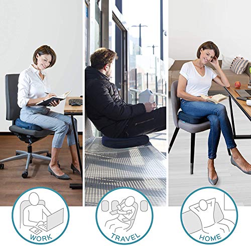 bonmedico Firm Orthopedic Donut Pillow and Home Office Soft Seat Cushion (Large Black Orthopedic Cushion) - Thumbnail 3