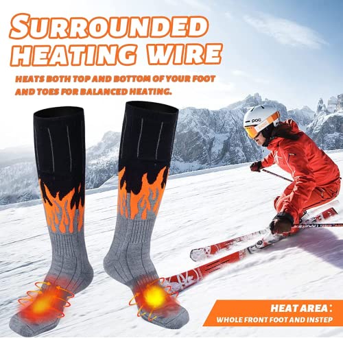 Heated Socks 2022 Upgraded Battery Socks With 4 Heating Settings Electric Socks For Men Women Camping Foot Warmer Rechargeable For Outdoor Hunting Skiing Camping Hiking(Xx Large) #TOP2