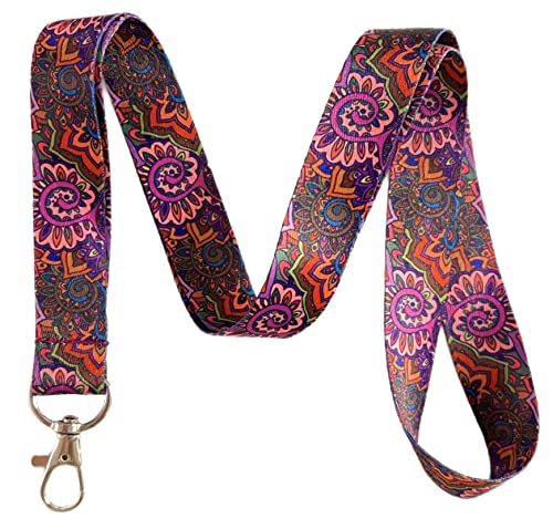 Execucat Abstract Paisley Lanyard Keychain Id Badge Holder #TOP8