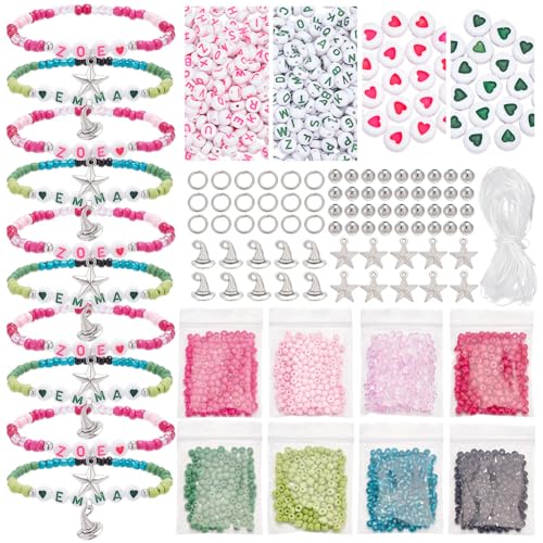 Kit para Hacer Pulseras con 1945 abalorios acrílicos de letras y dijes mágicos de cuentos 2