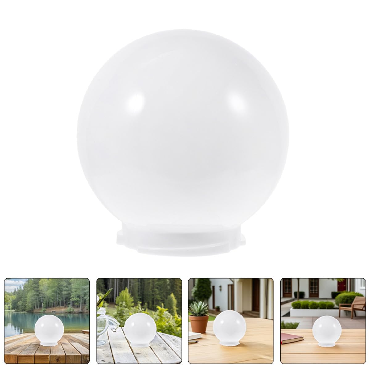 ifundom Paralume Globo Sferico 25 CM Acrilico Bianco Opaco Copertura per Lampada da Esterno Accessorio Multifunzione per Giardino Patio e Muro Attacco Standard