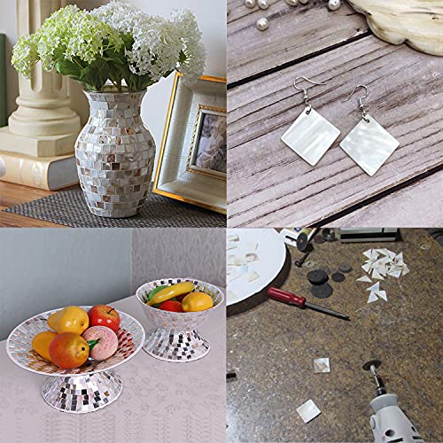 Tueascallk 300 Pieces Of Bulk Natural Mother Of Pearl Mosaic Tiles, For Home Decoration And Handmade Crafts, 0.8"(L) X 0.8"(W) X 0.06"(T) #TOP6